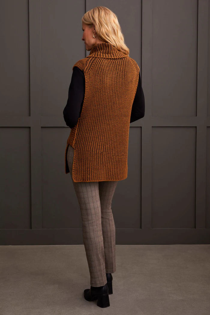 Plaited Cowl Neck Sweater Vest