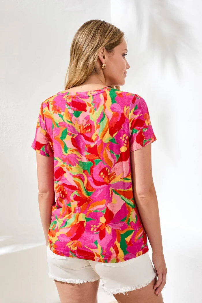 Tribal Jersey Crew Neck Top
