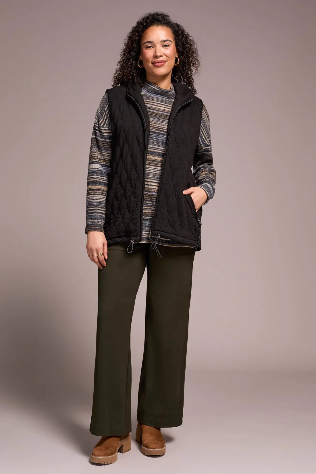 Quilted Cotton Hooded Vest