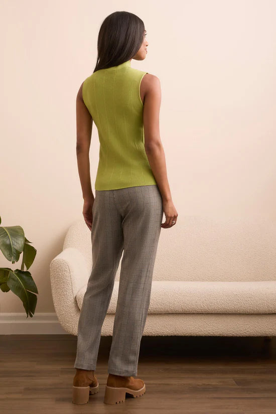 Textured Sleeveless Mock Neck Shell