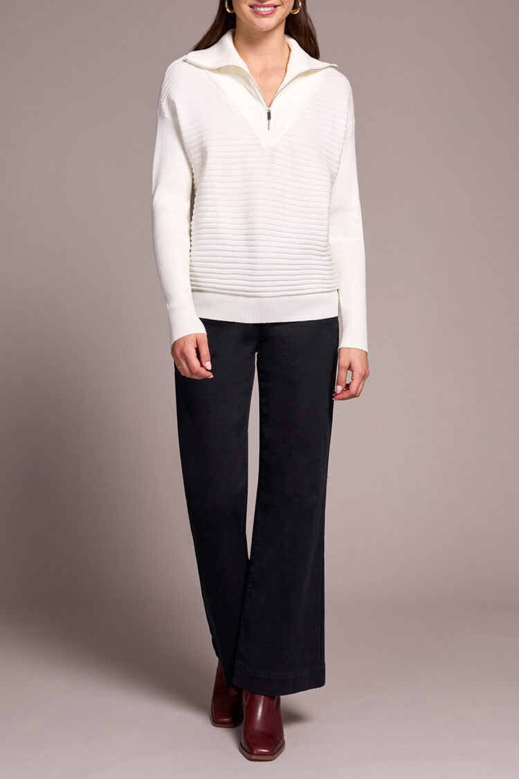 Zip Up V Neck Sweater