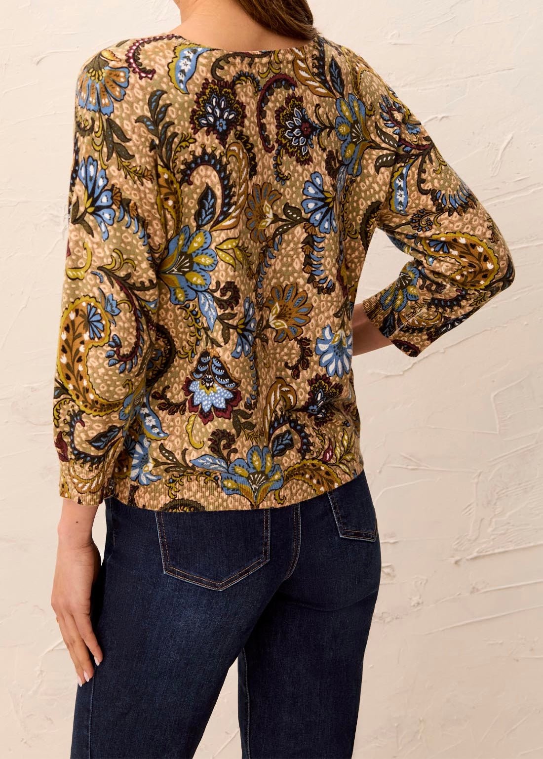 Tribal Women's 3/4 Sleeve Crew Neck Sweater - OLIVIA'S