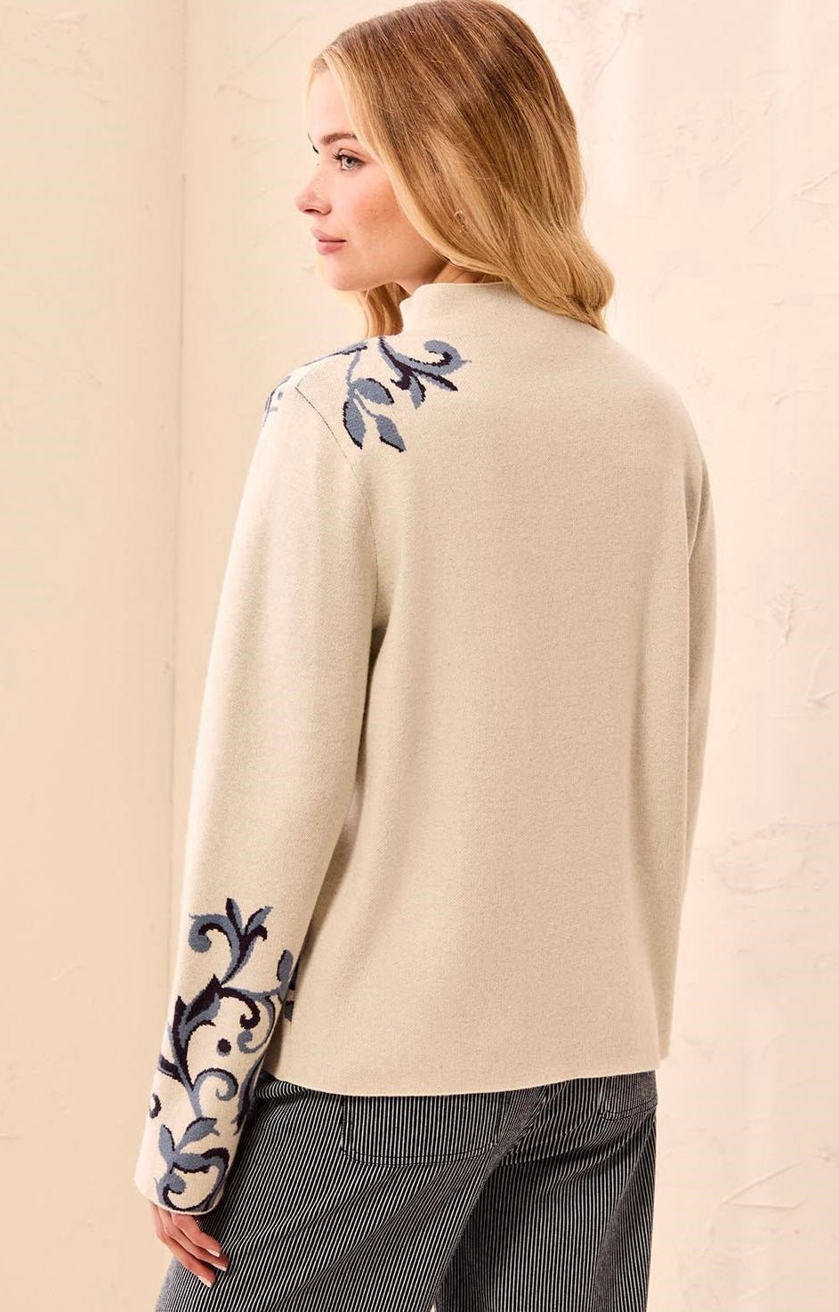Tribal Women's Double Knit Funnel Neck Long Sleave Swaeter - OLIVIA'S