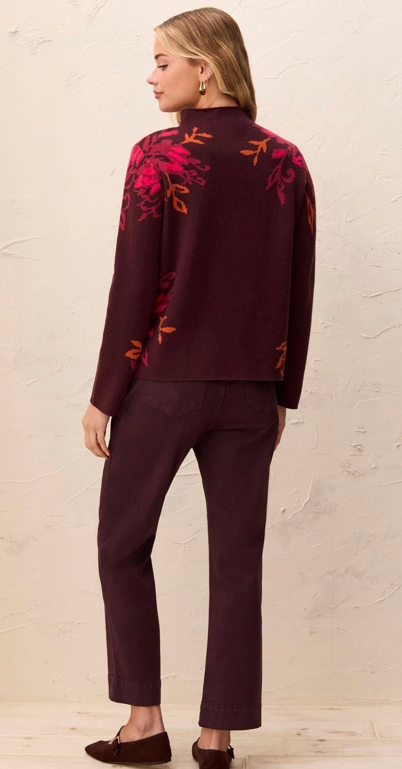 Tribal Women's Double Knit Funnel Neck Long Sleeve Sweater - OLIVIA'S