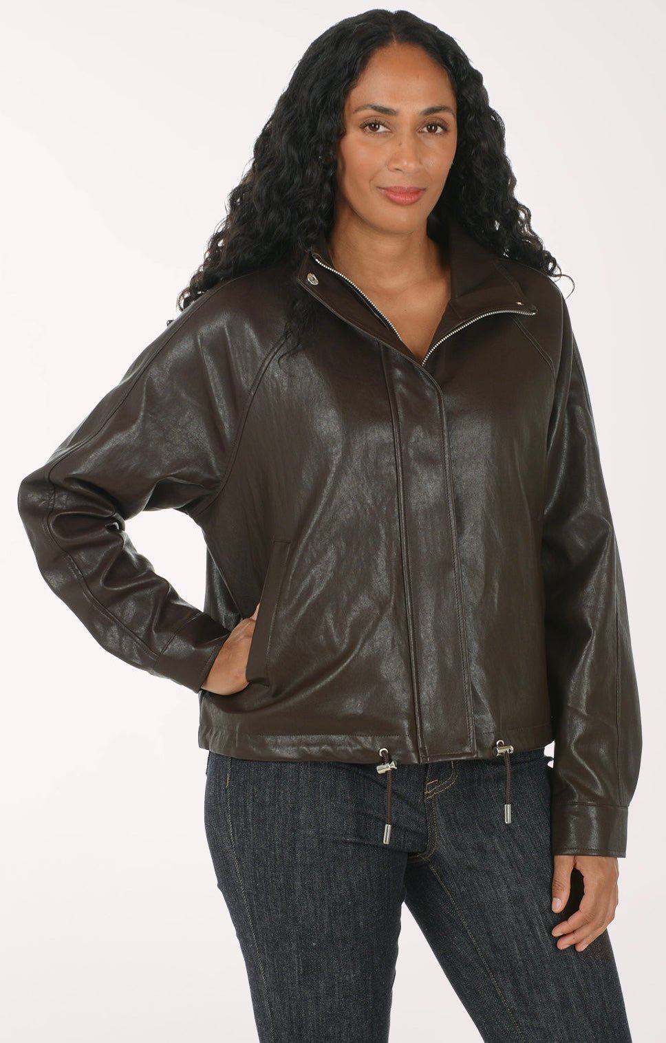 Tribal Women's Relaxed Mock Neck Jacket - OLIVIA'S