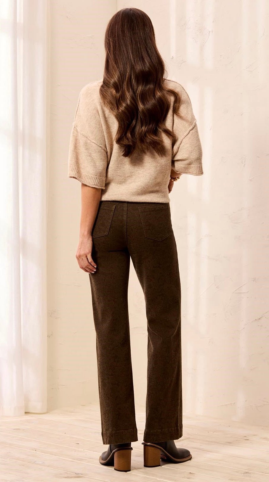 Tribal Women's Soft Pattern High Rise Wide Leg Twill Pants - OLIVIA'S
