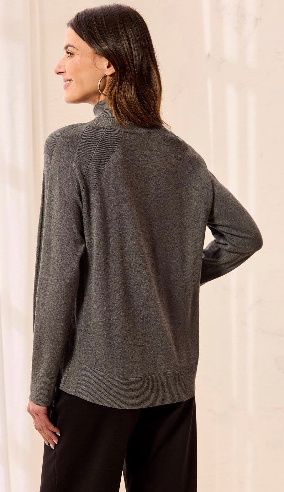 Tribal Women's Soft Viscose Blend Long Sleeve Mock Turtleneck Sweater - OLIVIA'S