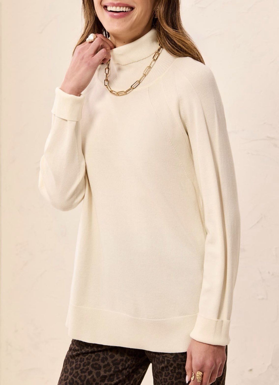 Tribal Women's Soft Viscose Blend Long Sleeve Mock Turtleneck Sweater - OLIVIA'S