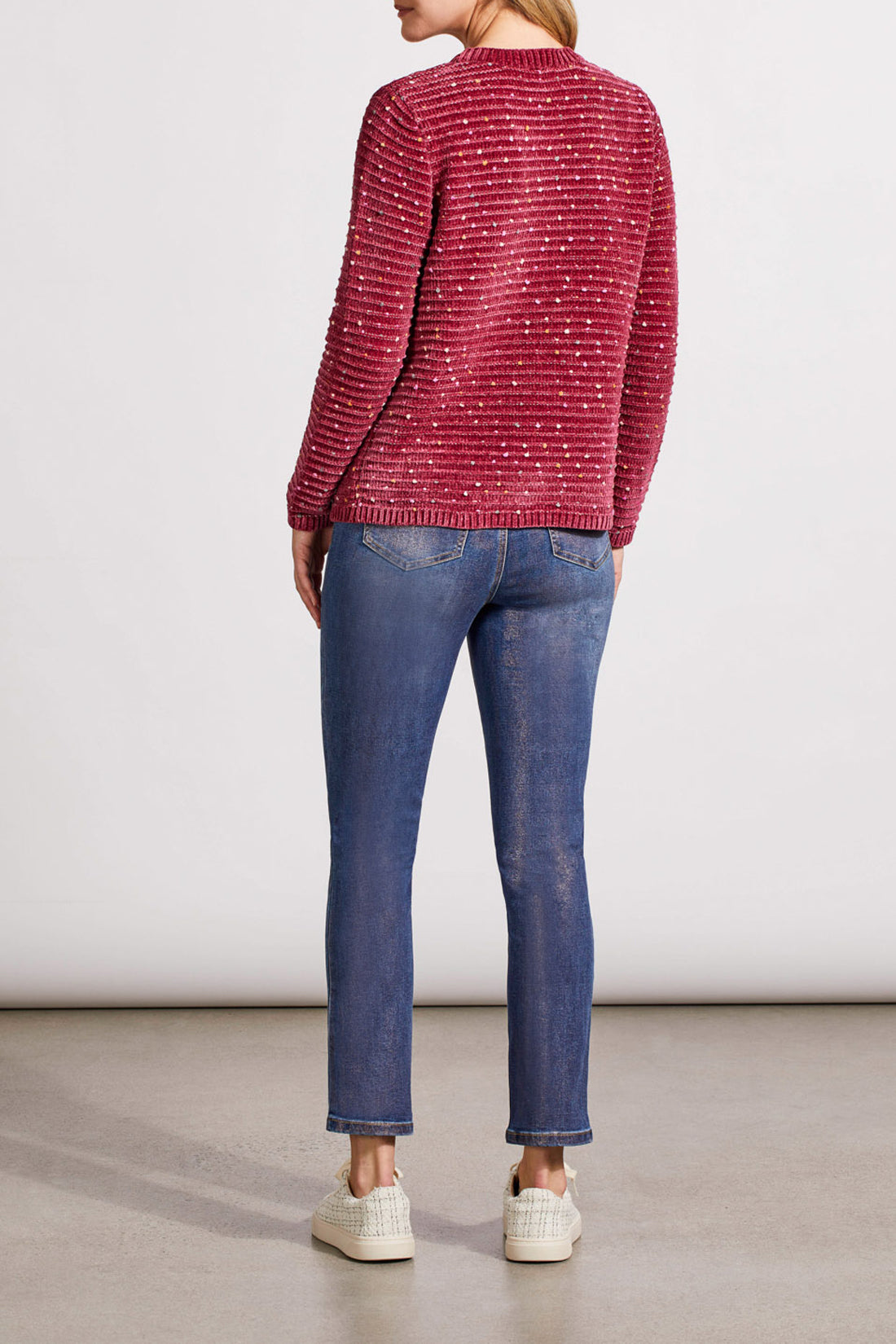 Textured Knit Crewneck Sweater