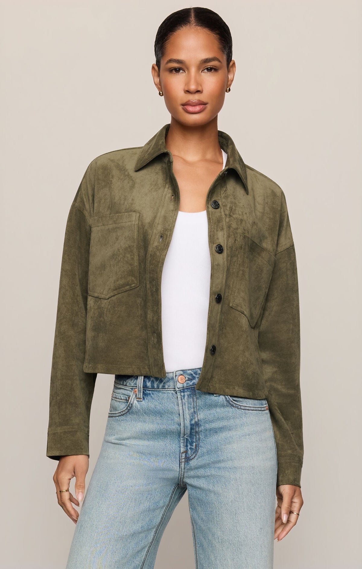 Z Supply All Day Cropped Suede Jacket - OLIVIA'S