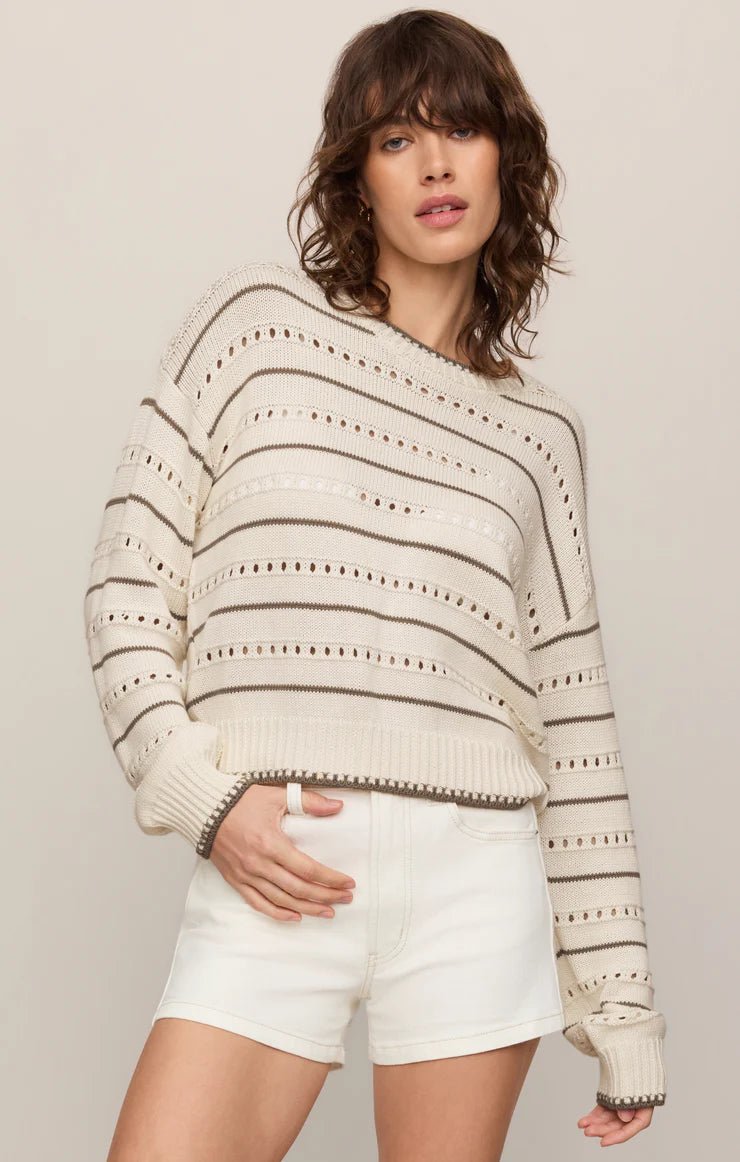 Z Supply Darby Stripe Pointelle Sweater - OLIVIA'S