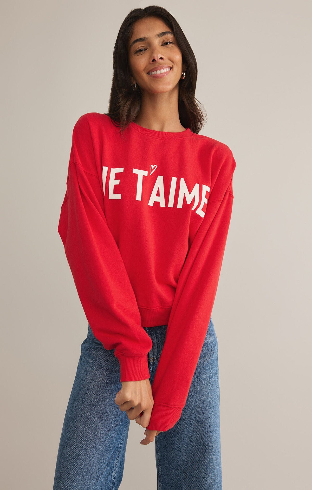 Z Supply First Date Sweatshirt Cherry - OLIVIA'S
