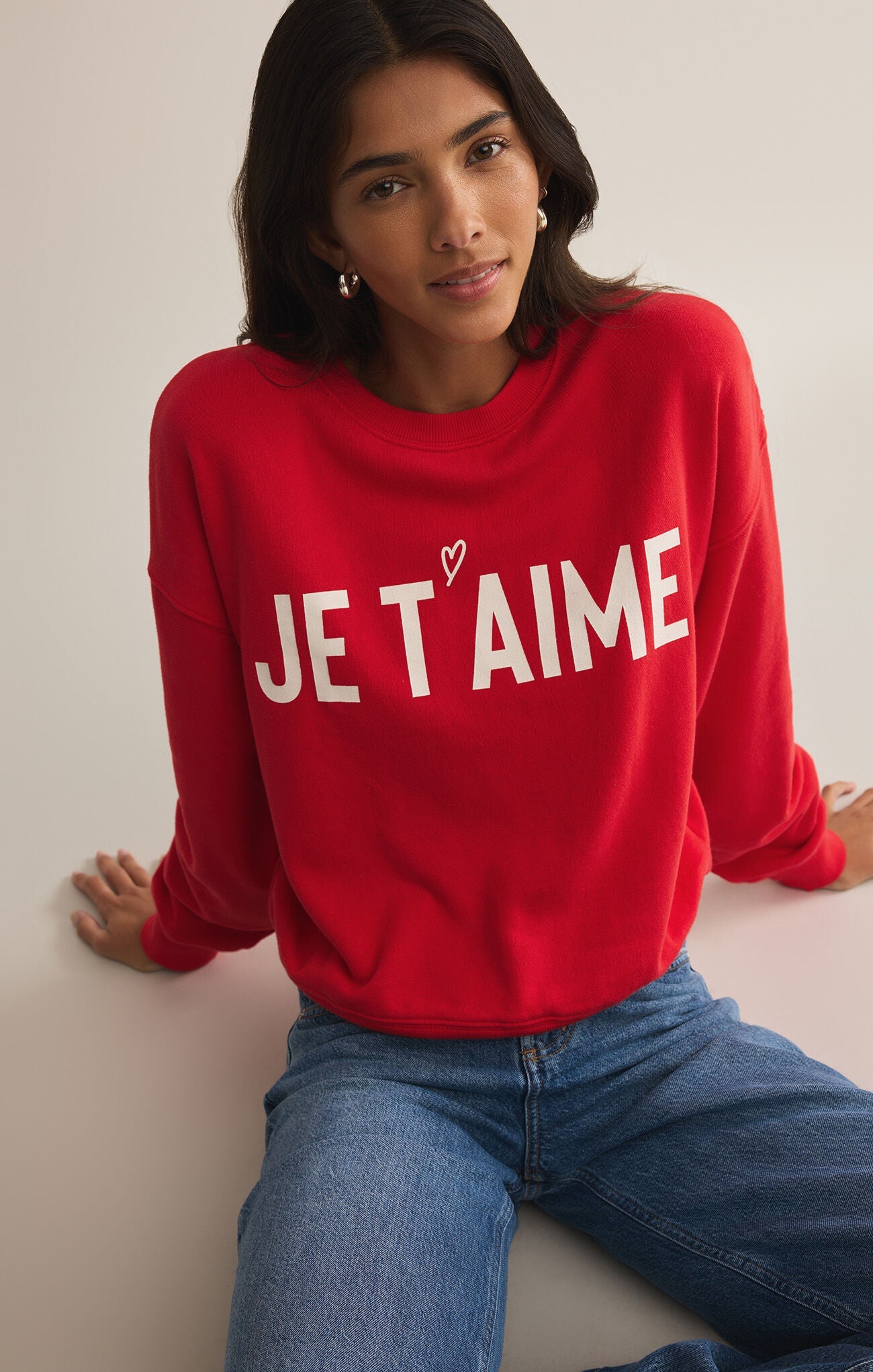 Z Supply First Date Sweatshirt Cherry - OLIVIA'S