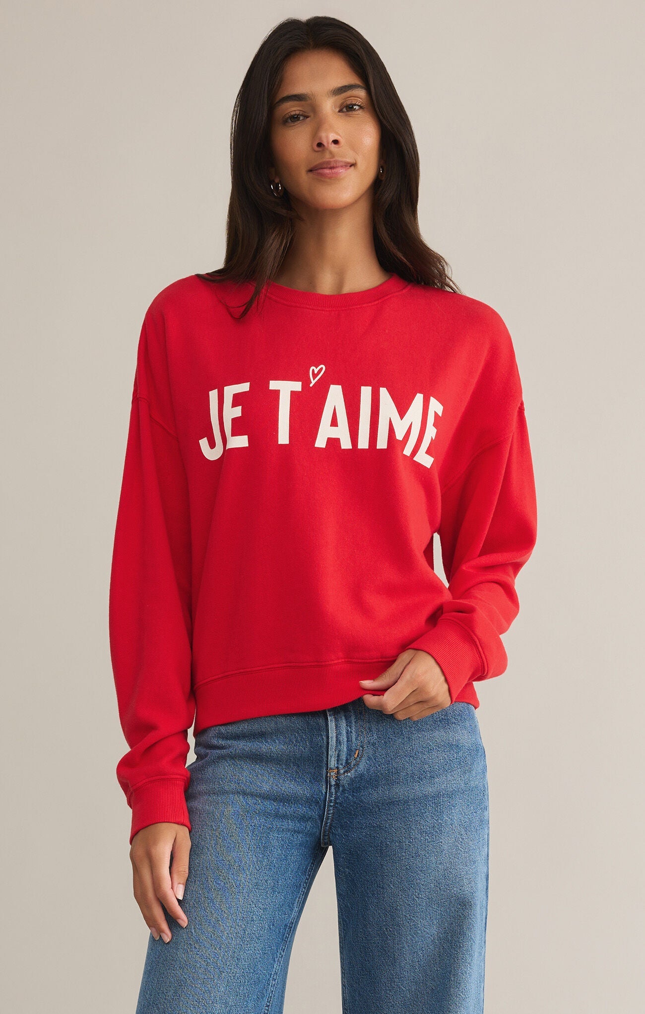 Z Supply First Date Sweatshirt Cherry - OLIVIA'S
