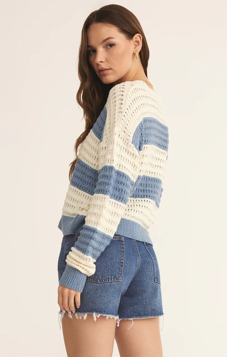 Z Supply Stripe Crochet Sweater - OLIVIA'S